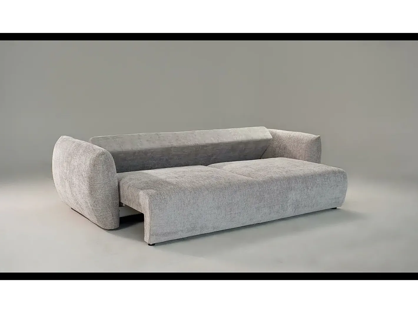 - Sofá convertível de canto direito com caixa de arrumação "Matera" 4 lugares em tecido chenille cinza claro - 253x173x86cm^Cosmopolitan Design Hot