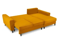 - Sofá convertível de canto direito com caixa de arrumação "Kyoto" 4 lugares em veludo cotelê - 241x145x88cm*Cosmopolitan Design Clearance