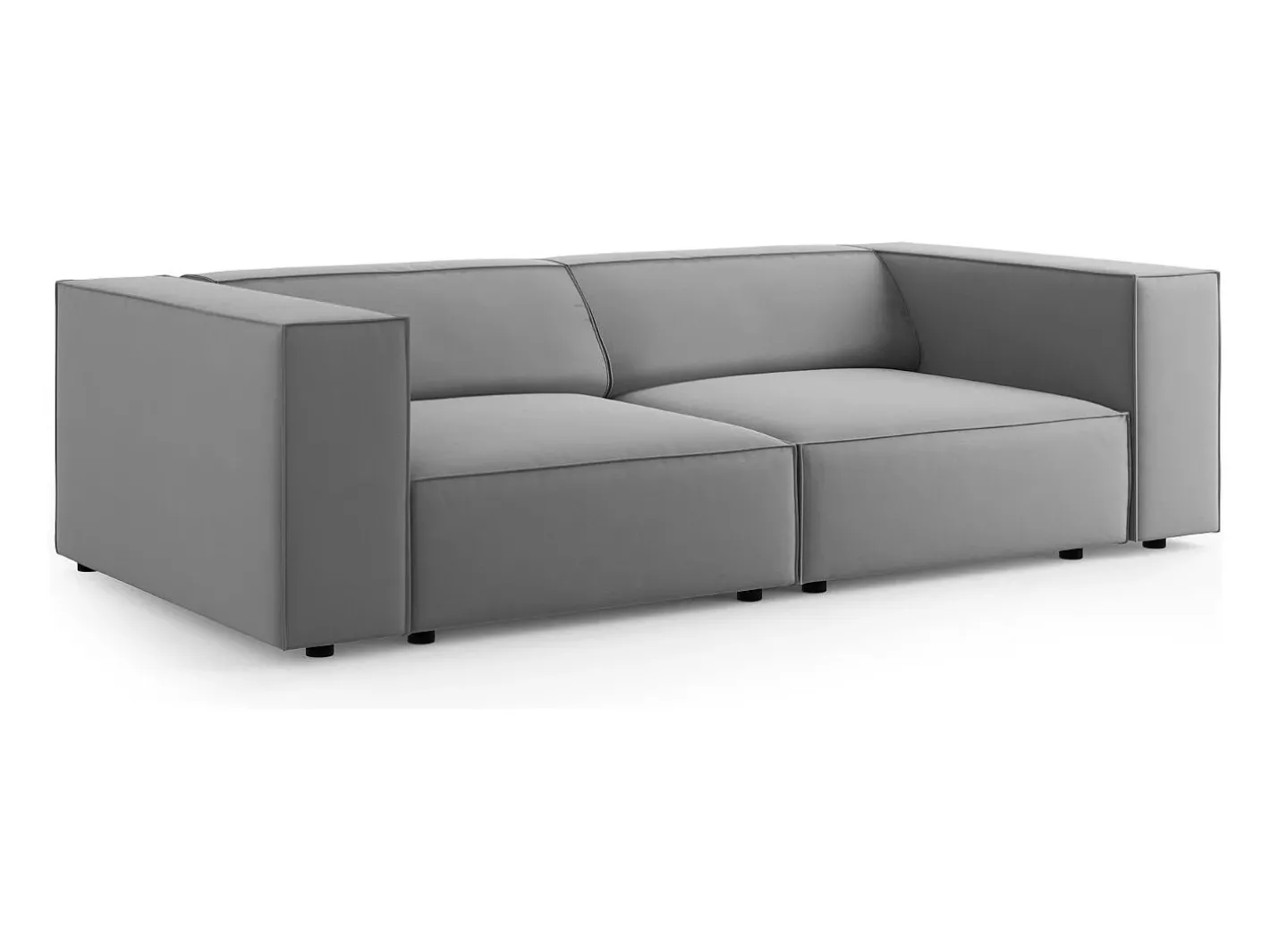 - Sofá "Arendal" 3 lugares em veludo cinza claro - 204x102x70cm^Cosmopolitan Design Sale