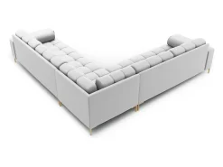 - Sofá de canto simétrico "Bali" 6 lugares em tecido estrutural cinza claro - 256x256x75cm*Cosmopolitan Design Clearance