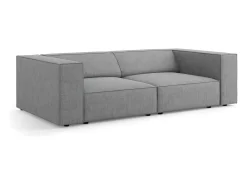 Best - Sofá "Arendal" 3 lugares em tecido chenille com efeito canelado cinza escuro - 204x102x70cm Sofá