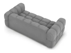 - Sofá "Sky" 3 lugares em veludo cinza claro - 214x102x75cm*Cosmopolitan Design Clearance