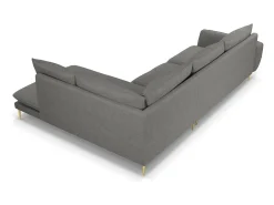 - Sofá de canto direito "Vienna" 6 lugares em tecido estrutural cinza escuro - 275x185x95cm*Cosmopolitan Design Best