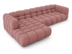 - Sofá modular de canto esquerdo "Sky" 4 lugares em veludo salmão - 300x162x75cm^Cosmopolitan Design Clearance
