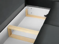 - Sofá convertível de canto direito com caixa de arrumação "Kyoto" 5 lugares em veludo cinza escuro - 243x194x88cm*Cosmopolitan Design Online