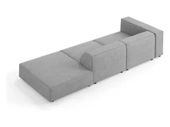 - Sofá direito "Arendal" 4 lugares em tecido chenille com efeito canelado cinza escuro - 262x102x70cm*Cosmopolitan Design Outlet