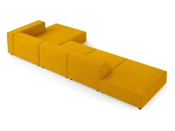 Cosmopolitan Design Sofá*- Sofá de canto direito "Arendal" 5 lugares em tecido chenille com efeito canelado mostarda - 341x166x70cm Amarelo mostarda