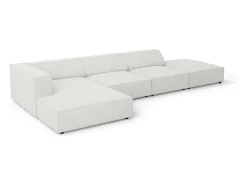 - Sofá de canto esquerdo "Arendal" 5 lugares em tecido chenille cinza claro - 341x166x70cm*Cosmopolitan Design Sale