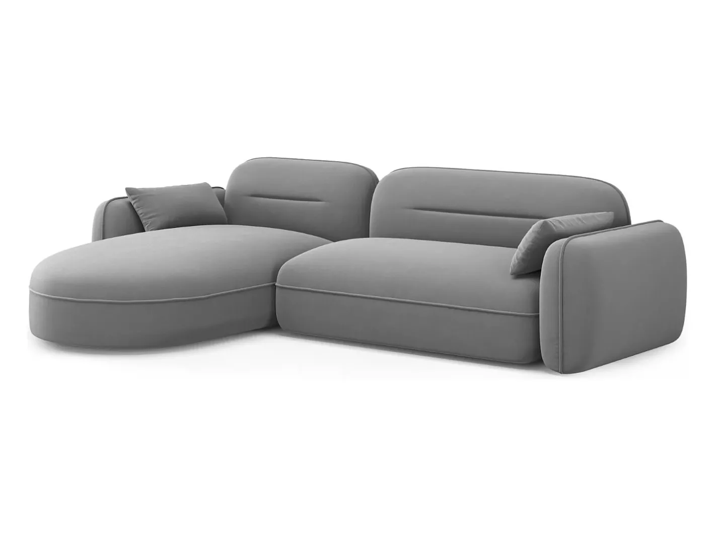- Sofá modular de canto esquerdo "Sydney" 4 lugares em veludo cinza claro - 275x165x70cm^Cosmopolitan Design