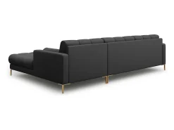 - Sofá de canto direito "Bali" 5 lugares em tecido estrutural cinza escuro - 293x185x75cm^Cosmopolitan Design Online
