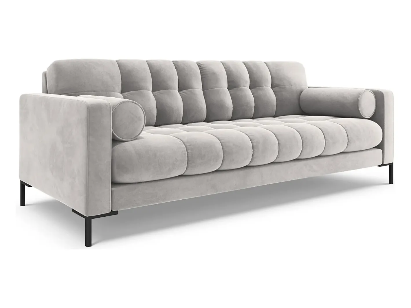 - Sofá "Bali" 4 lugares em veludo prata - 217x92x75cm*Cosmopolitan Design