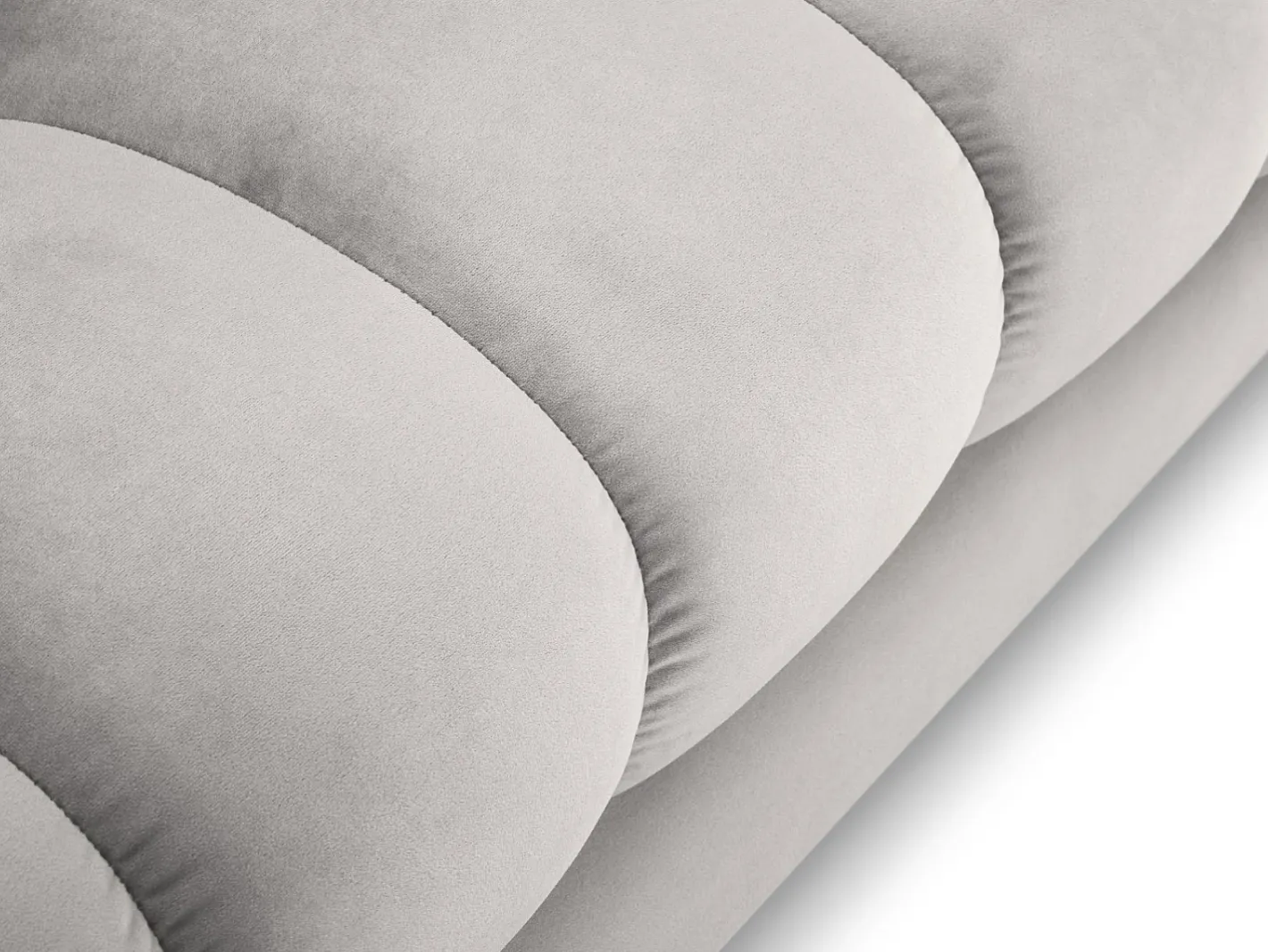 Cosmopolitan Design Sofá*- Sofá de canto esquerdo "Bali" 5 lugares em veludo prata - 293x185x75cm Prateado
