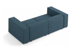 - Sofá "Arendal" 3 lugares em tecido chenille com efeito canelado azul marinho - 204x102x70cm*Cosmopolitan Design Outlet