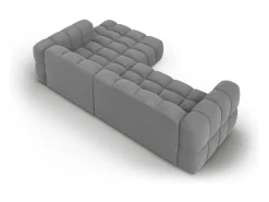 - Sofá modular de canto direito "Sky" 4 lugares em veludo cinza claro - 272x162x75cm*Cosmopolitan Design Clearance