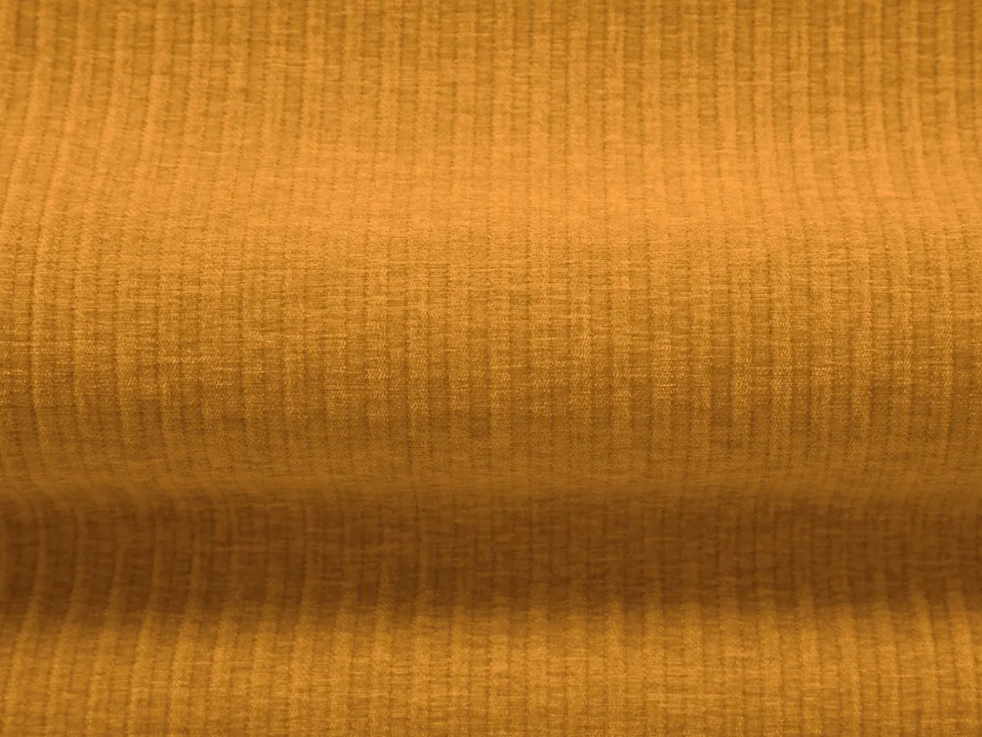 Outlet - Sofá de canto panorâmico à esquerda "Arendal" 7 lugares em tecido chenille com efeito canelado mostarda - 364x262x70cm Sofá