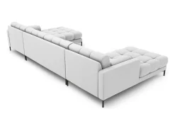 - Sofá panorâmico "Bali" 7 lugares em tecido estrutural cinza claro - 383x185x75cm*Cosmopolitan Design