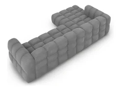 - Sofá modular de canto esquerdo "Sky" 4 lugares em veludo cinza claro - 300x162x75cm*Cosmopolitan Design Discount