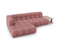 - Sofá modular de canto esquerdo "Sky" 4 lugares em veludo salmão - 297x162x75cm^Cosmopolitan Design Online