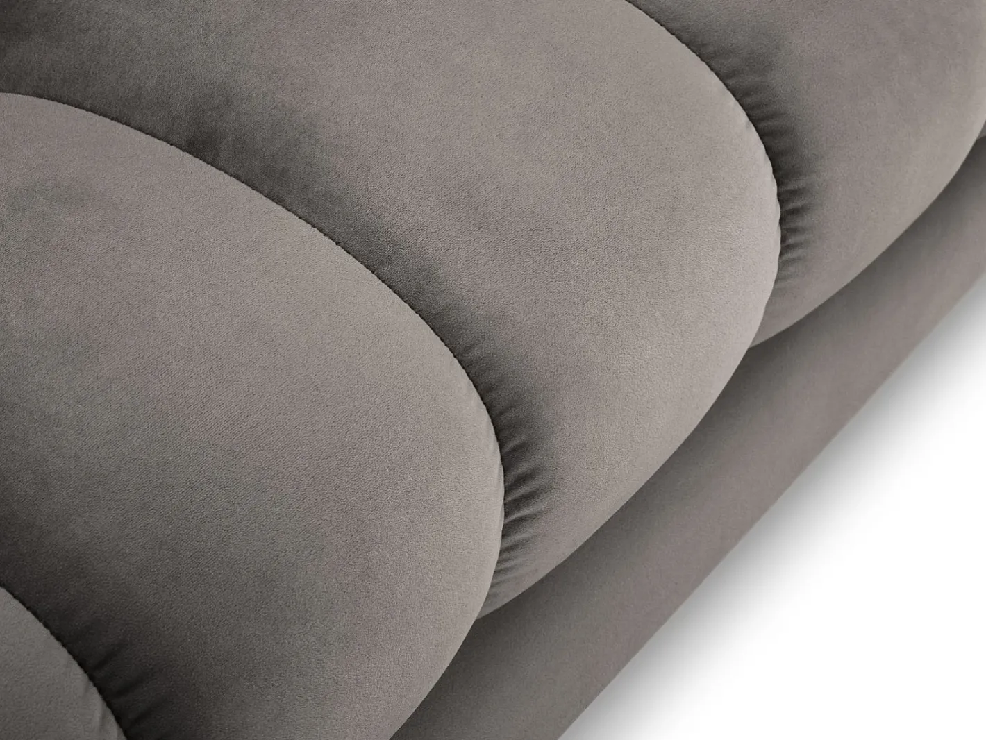 - Sofá de canto esquerdo "Bali" 5 lugares em veludo cinza claro - 293x185x75cm^Cosmopolitan Design Sale
