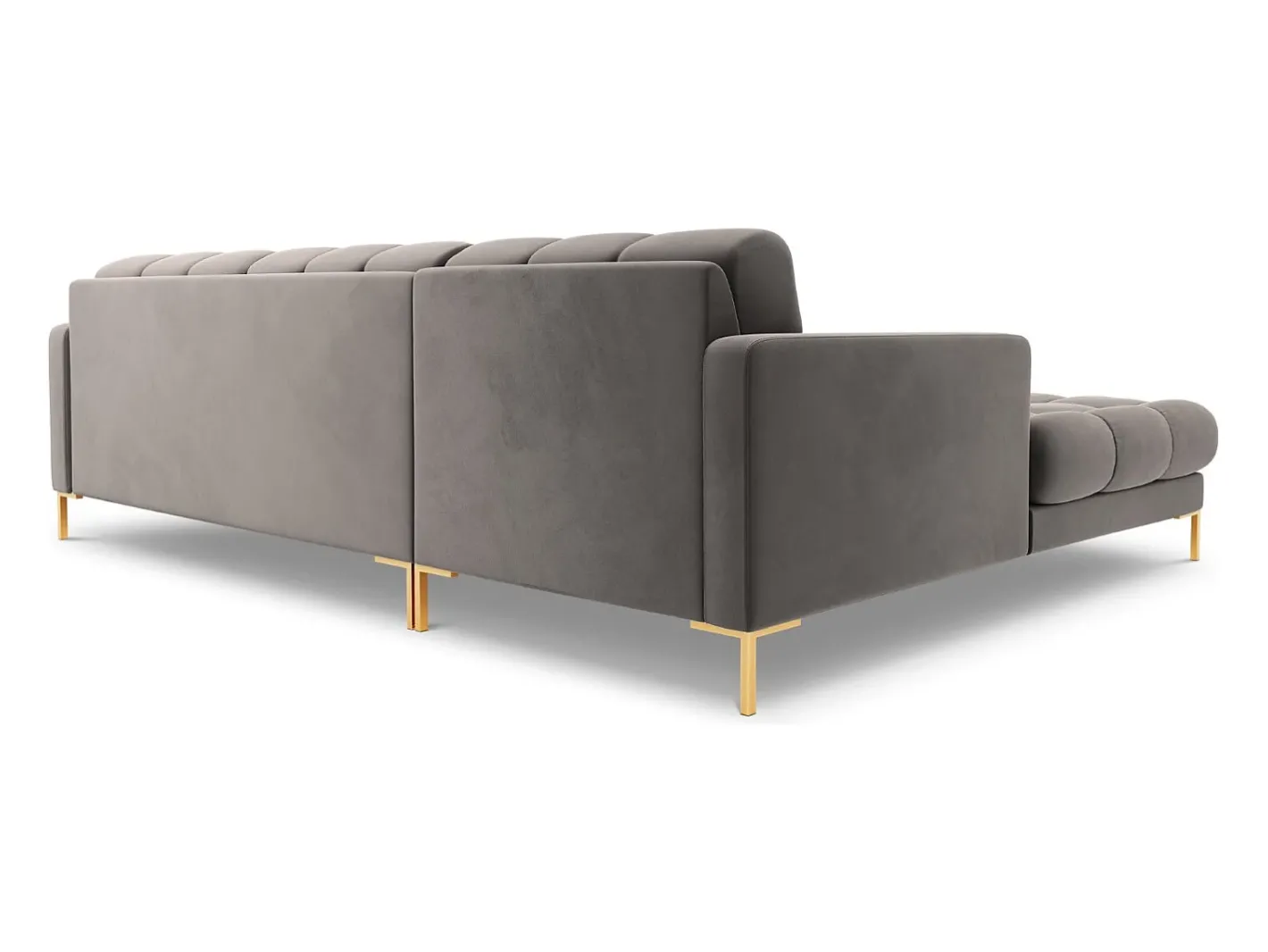 - Sofá de canto esquerdo "Bali" 5 lugares em veludo cinza claro - 293x185x75cm^Cosmopolitan Design Sale