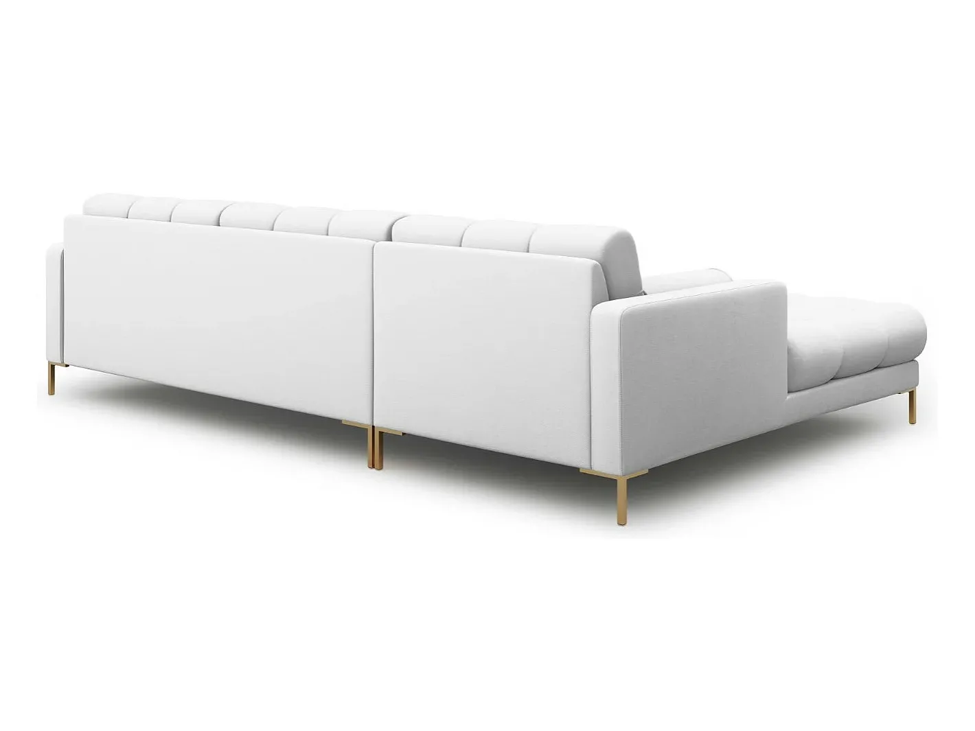 - Sofá de canto esquerdo "Bali" 5 lugares em tecido estrutural cinza claro - 293x185x75cm*Cosmopolitan Design Discount