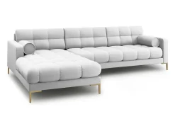 - Sofá de canto esquerdo "Bali" 5 lugares em tecido estrutural cinza claro - 293x185x75cm*Cosmopolitan Design Discount