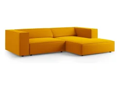 - Sofá de canto direito "Arendal" 3 lugares em veludo - 224x166x70cm^Cosmopolitan Design Best