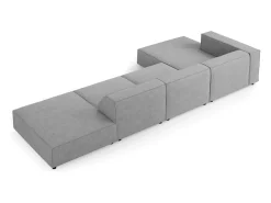 - Sofá de canto esquerdo "Arendal" 5 lugares em tecido chenille com efeito canelado cinza escuro - 341x166x70cm*Cosmopolitan Design New
