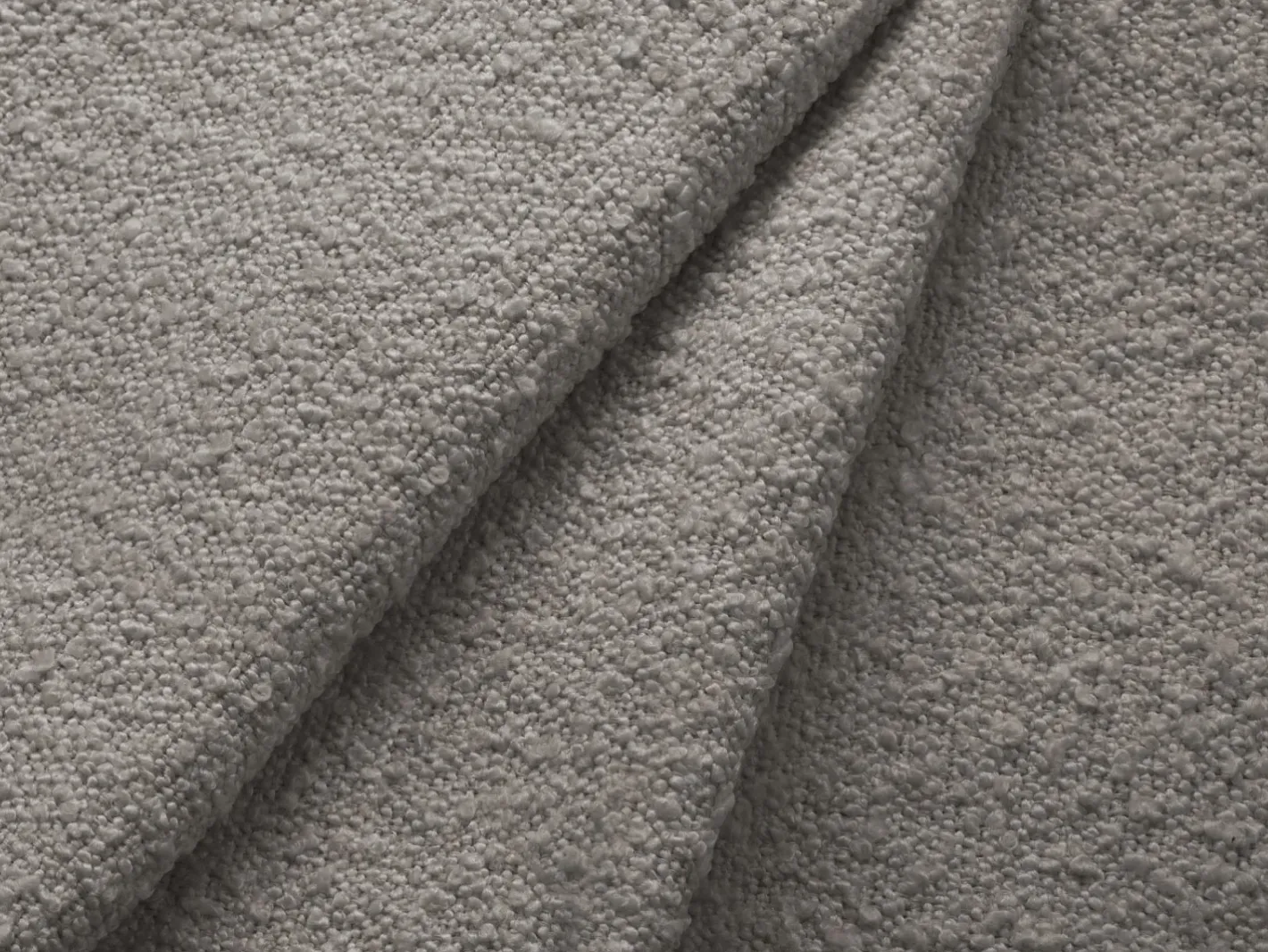 - Sofá convertível de canto direito com caixa de arrumação "Kyoto" 4 lugares em tecido bouclé cinza - 241x145x88cm^Cosmopolitan Design Outlet
