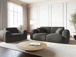 - Sofá "Nolio" 2 lugares em tecido chenille cinza - 170x95x72cm^Cosmopolitan Design Hot