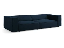 - Sofá "Arendal" 4 lugares em tecido chenille com efeito canelado azul real - 244x102x70cm^Cosmopolitan Design Outlet