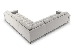 Cosmopolitan Design Sofá*- Sofá de canto simétrico "Bali" 6 lugares em veludo prata - 256x256x75cm Prateado