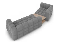 - Sofá modular virado para a esquerda "Sky" 3 lugares em veludo cinza claro - 353x148x75cm*Cosmopolitan Design Outlet