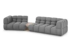 - Sofá modular virado para a esquerda "Sky" 3 lugares em veludo cinza claro - 353x148x75cm*Cosmopolitan Design Outlet
