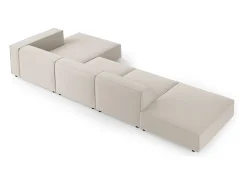 Sale - Sofá de canto direito "Arendal" 5 lugares em veludo cru - 341x166x70cm Sofá
