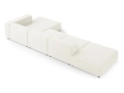 - Sofá de canto direito "Arendal" 5 lugares em tecido chenille com efeito canelado - 341x166x70cm^Cosmopolitan Design Sale
