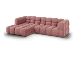 - Sofá modular de canto esquerdo "Sky" 4 lugares em veludo salmão - 272x162x75cm*Cosmopolitan Design Online