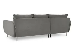 - Sofá de canto esquerdo "Vienna" 5 lugares em veludo cinza claro - 255x170x95cm^Cosmopolitan Design Outlet