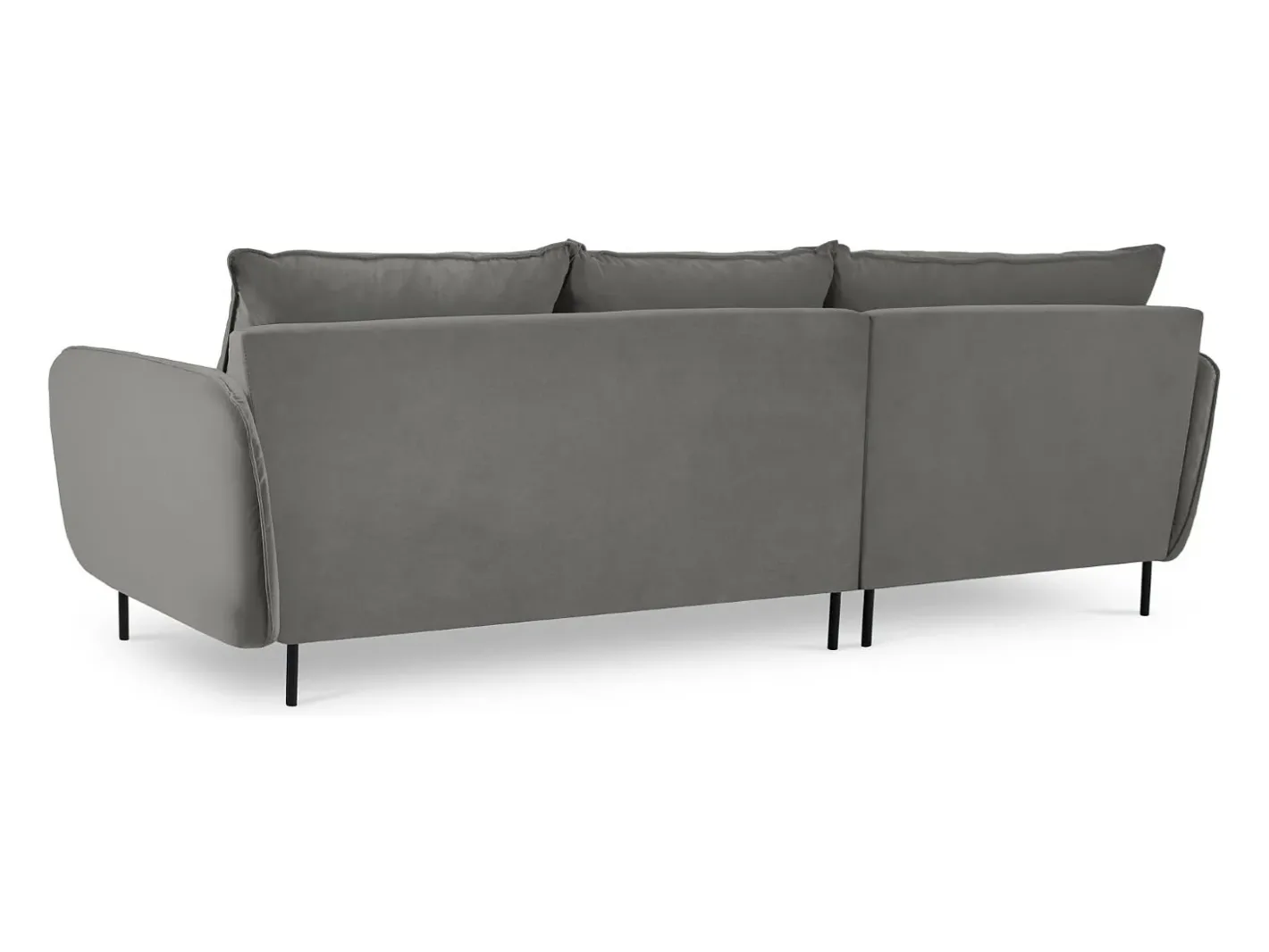 - Sofá de canto esquerdo "Vienna" 5 lugares em veludo cinza claro - 255x170x95cm^Cosmopolitan Design Outlet