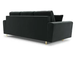 - Sofá-cama com compartimento de arrumação "Kyoto" 3 lugares em veludo cinza escuro - 235x100x88cm^Cosmopolitan Design Online
