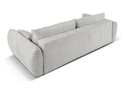 Sale - Sofá-cama com compartimento de arrumação "Matera" 3 lugares em tecido chenille cinza claro - 240x108x86cm Sofá