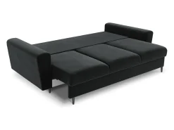 - Sofá-cama com compartimento de arrumação "Kyoto" 3 lugares em veludo cinza escuro - 235x100x88cm^Cosmopolitan Design Sale