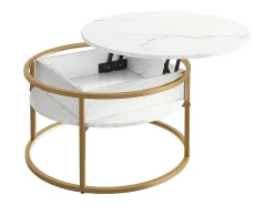 Vicco Mesa De Centro*Couchtisch mármore branco 77x77x52 marlo Branco sujo