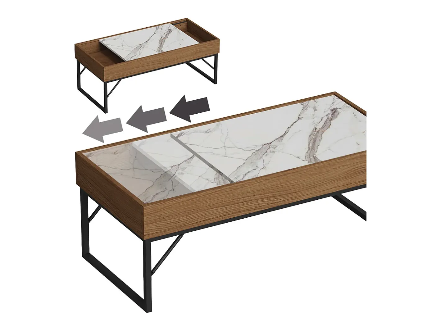 Vicco Mesa De Centro*Couchtisch noz 105x50x40 lunero Natural escuro