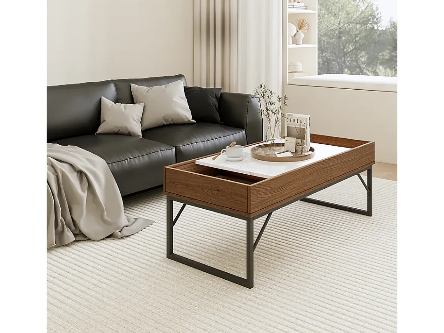 Vicco Mesa De Centro*Couchtisch noz 105x50x40 lunero Natural escuro