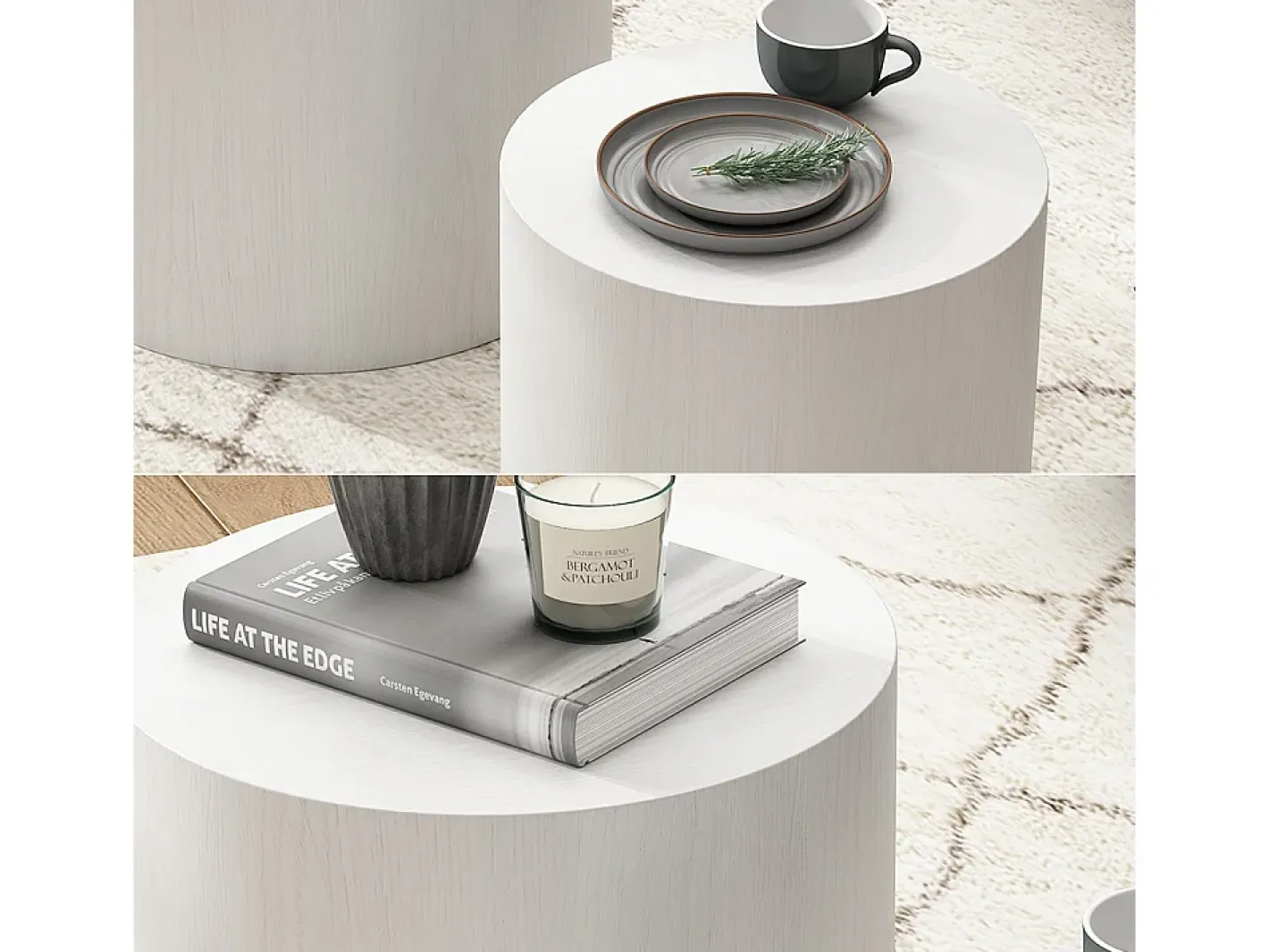 Vicco Mesa De Centro*Couchtisch-Set 48x48x38 giva Branco