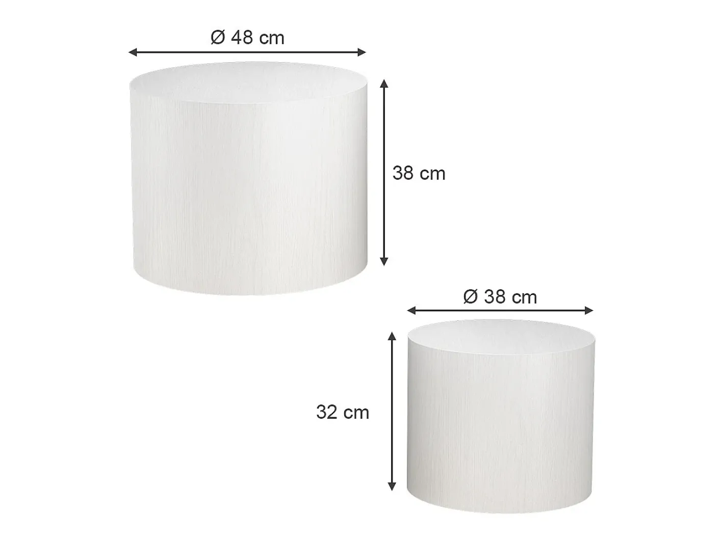 Vicco Mesa De Centro*Couchtisch-Set 48x48x38 giva Branco