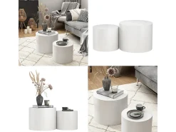 Vicco Mesa De Centro*Couchtisch-Set 48x48x38 giva Branco