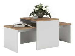 Vicco Mesa De Centro*Couchtisch-Set carvalho branco/dourado 100x48x40.4 donat Natural escuro