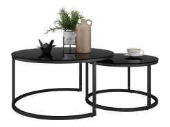 Vicco Mesa De Centro*Couchtisch-Set alto brilho 77x77x39.5 montreal Preto